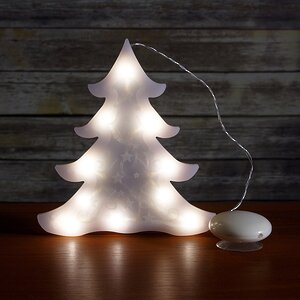 Светящееся украшение на присоске Елочка 21*23 см, 10 теплых белых LED ламп на батарейке Snowhouse фото 2