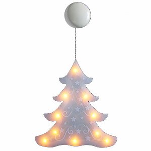 Светящееся украшение на присоске Елочка 21*23 см, 10 теплых белых LED ламп на батарейке Snowhouse фото 4