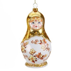 Стеклянная елочная игрушка Матрешка Лукерья - Russian Doll 14 см Goodwill фото 1
