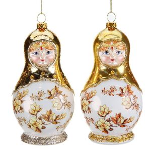 Стеклянная елочная игрушка Матрешка Устинья - Russian Doll 14 см Goodwill фото 2