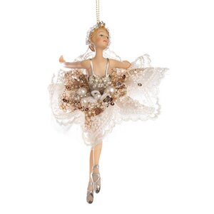 Елочная игрушка Балерина Металина - Perla Caprici Silve 17 см, подвеска Goodwill фото 1
