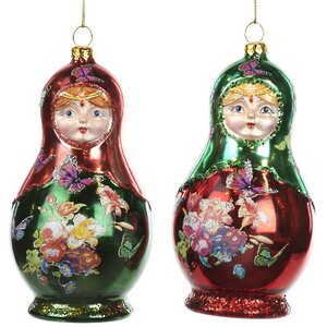 Стеклянная елочная игрушка Russian Doll Zabava 14 см, подвеска Goodwill фото 2