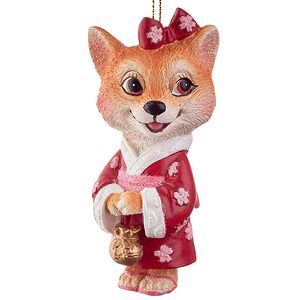 Елочная игрушка Собачка Сиба-Ину 10 см