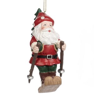 Елочная игрушка Славный Санта в грибной шапочке 11 см, подвеска
