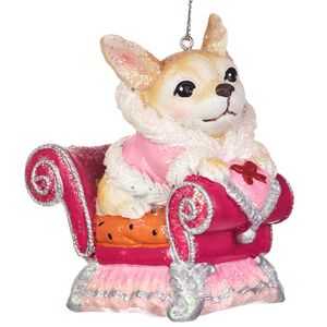 Елочная игрушка Собачка Чихуахуа 8 см