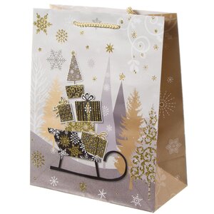 Подарочный пакет Magic Christmas - Сани с Подарками 25*20 см