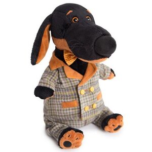 Мягкая игрушка Собака Ваксон в сером костюме в клетку 29 см Budi Basa фото 1