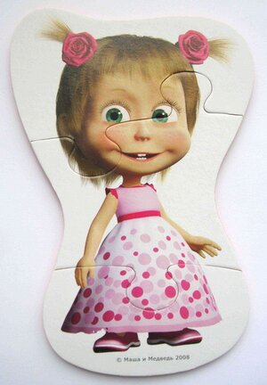Набор мягких пазлов Маша и Медведь, 4 шт, 3-5 элементов Vladi Toys (Влади Тойс) фото 2