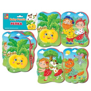 Мягкие пазлы для малышей Сказки - Репка, 4 шт, 3-5 элементов Vladi Toys фото 3