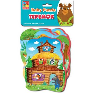 Мягкие пазлы для малышей Сказки - Теремок, 4 шт, 3-5 элементов