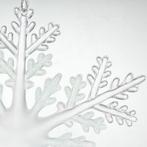 Елочная игрушка Снежинка - Ледяные узоры 15 см, серебристо-зелёная, подвеска Kurts Adler фото 4