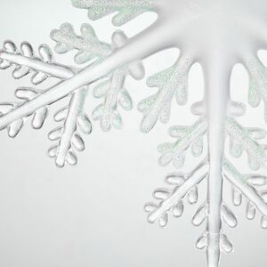 Елочная игрушка Снежинка - Ледяные узоры 15 см, серебристо-зелёная, подвеска Kurts Adler фото 2