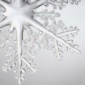 Елочная игрушка Снежинка - Ледяные узоры 15 см, серебряная, подвеска Kurts Adler фото 2