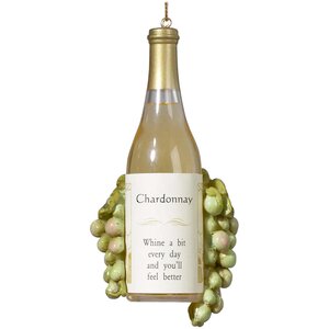 Елочная игрушка Бутылка Вина - Chardonnay 10 см, подвеска