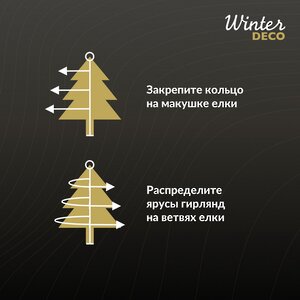 Ярусная гирлянда на елку 150 см Easy Light, 400 разноцветных LED, зеленый ПВХ, контроллер, IP44 Winter Deco фото 3