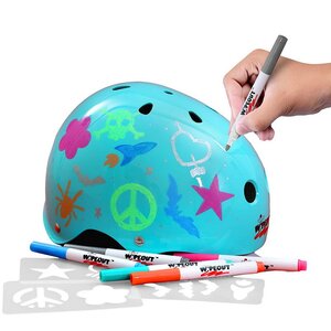 Детский защитный шлем Wipeout Teal Blue с фломастерами, 49-52 см Wipeout фото 4