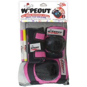 Защита для роликов и самоката Wipeout Pink 3 в 1 с фломастерами, 4-12 лет Wipeout фото 1