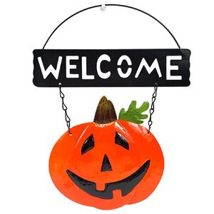 Декоративное украшение на дверь Тыква - Welcome Halloween 24 см
