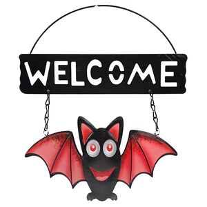 Декоративное украшение на дверь Летучая Мышь - Welcome Halloween 24 см