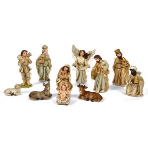 Рождественский вертеп Поклонение Волхвов Младенцу Иисусу 8 см, 11 фигурок