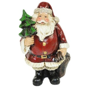 Новогодняя фигурка Санта Клаус с подарками и елочкой 11 см Due Esse Christmas фото 1