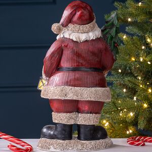 Новогодняя фигурка Санта с елочкой и фонариком 29 см Due Esse Christmas фото 3