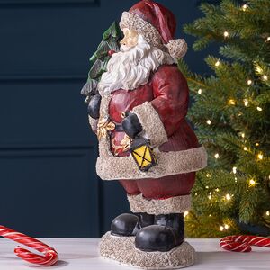 Новогодняя фигурка Санта с елочкой и фонариком 29 см Due Esse Christmas фото 5