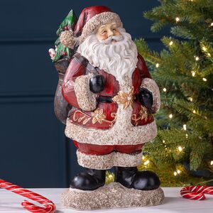 Новогодняя фигурка Санта с елочкой 29 см