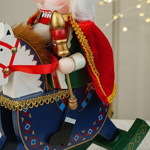 Декоративная фигурка Щелкунчик на Лошадке-Качалке 30 см Due Esse Christmas фото 3