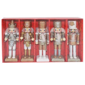 Набор елочных игрушек Щелкунчик - Royal Soldiers 13 см серебристый, 5 шт, подвеска