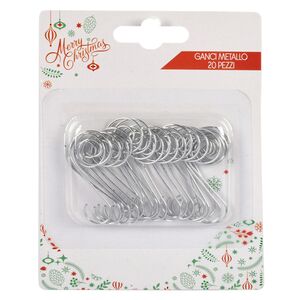 Крючки для елочных игрушек Robinwood 4 см, 20 шт, серебряные