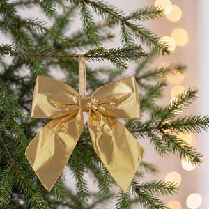 Бант на елку Де Ламонт 28*28 см золотой Due Esse Christmas (Ду Эссе Кристмас) фото 3