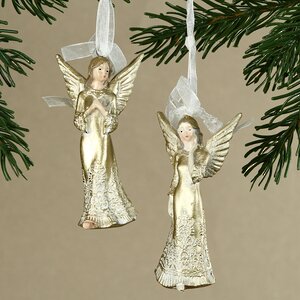 Набор елочных игрушек Ангелы - Santo Natale 9 см, 2 шт, подвеска 