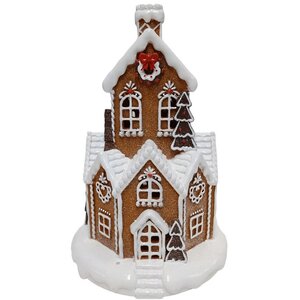 Новогодний домик с подсветкой Gingerbread Man Town: Biscotte Cioccolato 32*21 см, на батарейках Due Esse Christmas фото 1