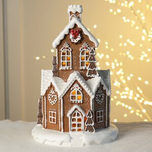 Новогодний домик с подсветкой Gingerbread Man Town: Biscotte Cioccolato 32*21 см, на батарейках