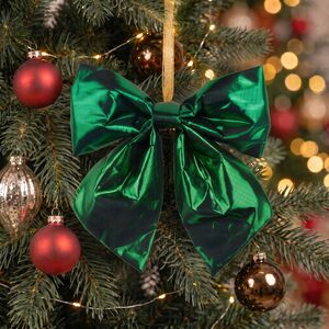Бант на елку Де Ламонт 15*13 см зеленый Due Esse Christmas (Ду Эссе Кристмас) фото 2