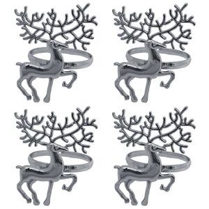 Кольца для салфеток Олени, 5 см, 4 шт, серебряные Due Esse Christmas фото 2