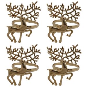 Кольца для салфеток Олени, 5 см, 4 шт, золотые Due Esse Christmas фото 2