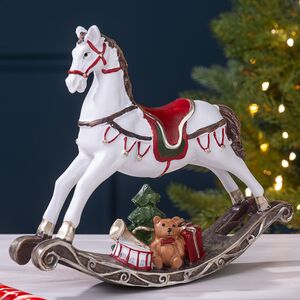Декоративная фигурка Лошадка-качалка Либерти с подарками 20 см Due Esse Christmas (Ду Эссе Кристмас) фото 1