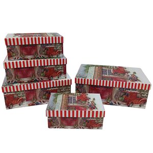 Подарочные коробки Christmas Car 15-24 см, 5 шт