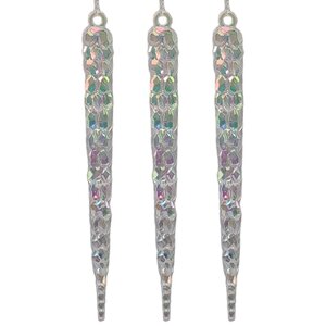 Набор елочных игрушек Сосульки - Ice Lace 14 см, 3 шт, подвеска Due Esse Christmas фото 1