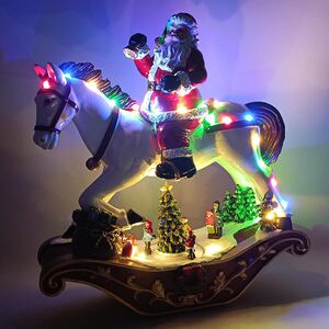 Декоративная светящаяся фигура Дед Мороз с подарками 35*33 см, движение, музыка, батарейка Due Esse Christmas фото 2