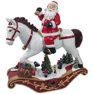 Декоративная светящаяся фигура Дед Мороз с подарками 35*33 см, движение, музыка, батарейка Due Esse Christmas фото 1