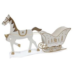 Декоративная фигурка Лошадь Амадео в упряжке 32*24 см белая Due Esse Christmas фото 1