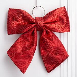 Бант на елку Ondulato Striscia 37*34 см красный Due Esse Christmas (Ду Эссе Кристмас) фото 6