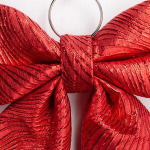 Бант на елку Ondulato Striscia 37*34 см красный Due Esse Christmas (Ду Эссе Кристмас) фото 2