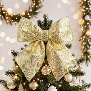 Бант на елку Лиадан 37*34 см золотой Due Esse Christmas (Ду Эссе Кристмас) фото 3