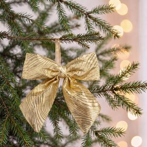 Бант на елку Лиадан 28*28 см золотой Due Esse Christmas (Ду Эссе Кристмас) фото 3