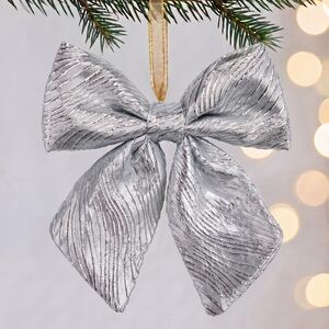 Бант на елку Лиадан 25*22 см серебряный Due Esse Christmas (Ду Эссе Кристмас) фото 3