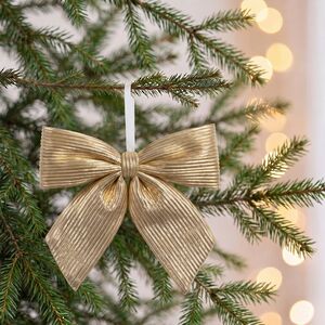 Бант на елку Lucido Striscia 28*28 см золотой Due Esse Christmas (Ду Эссе Кристмас) фото 3